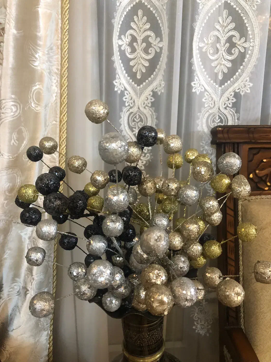 دسته گل پولکی براق|گل مصنوعی|اصفهان, سرچشمه|دیوار