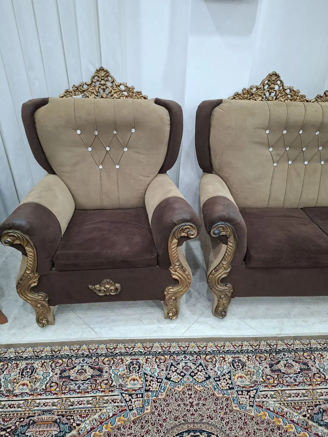 مبل هفت نفره با میز عسلی|مبلمان خانگی و میز عسلی|شلمان, |دیوار