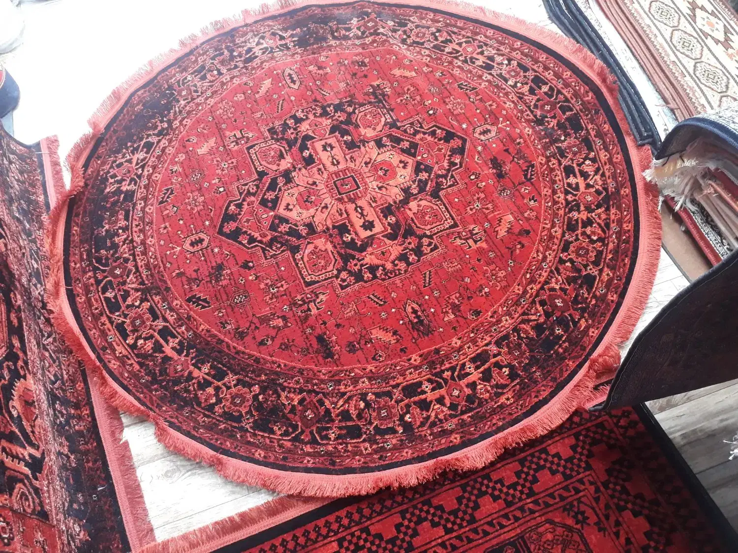 فرش گرد هریس کلاسیک آشپزخانه دایره یک متر|فرش|تبریز, |دیوار