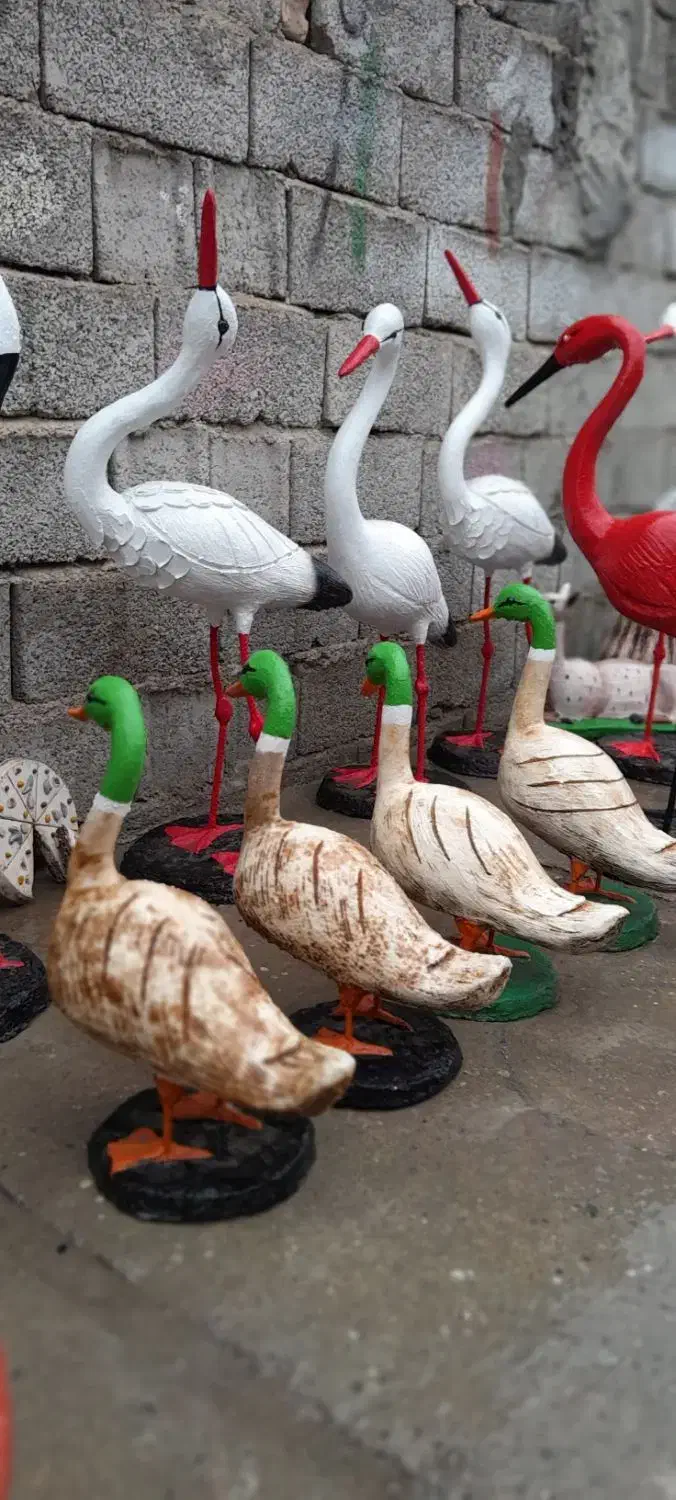 مجسمه فلامینگو بتنی دلفین بتنی و لکلک|مجسمه، تندیس، ماکت|چهارباغ, |دیوار