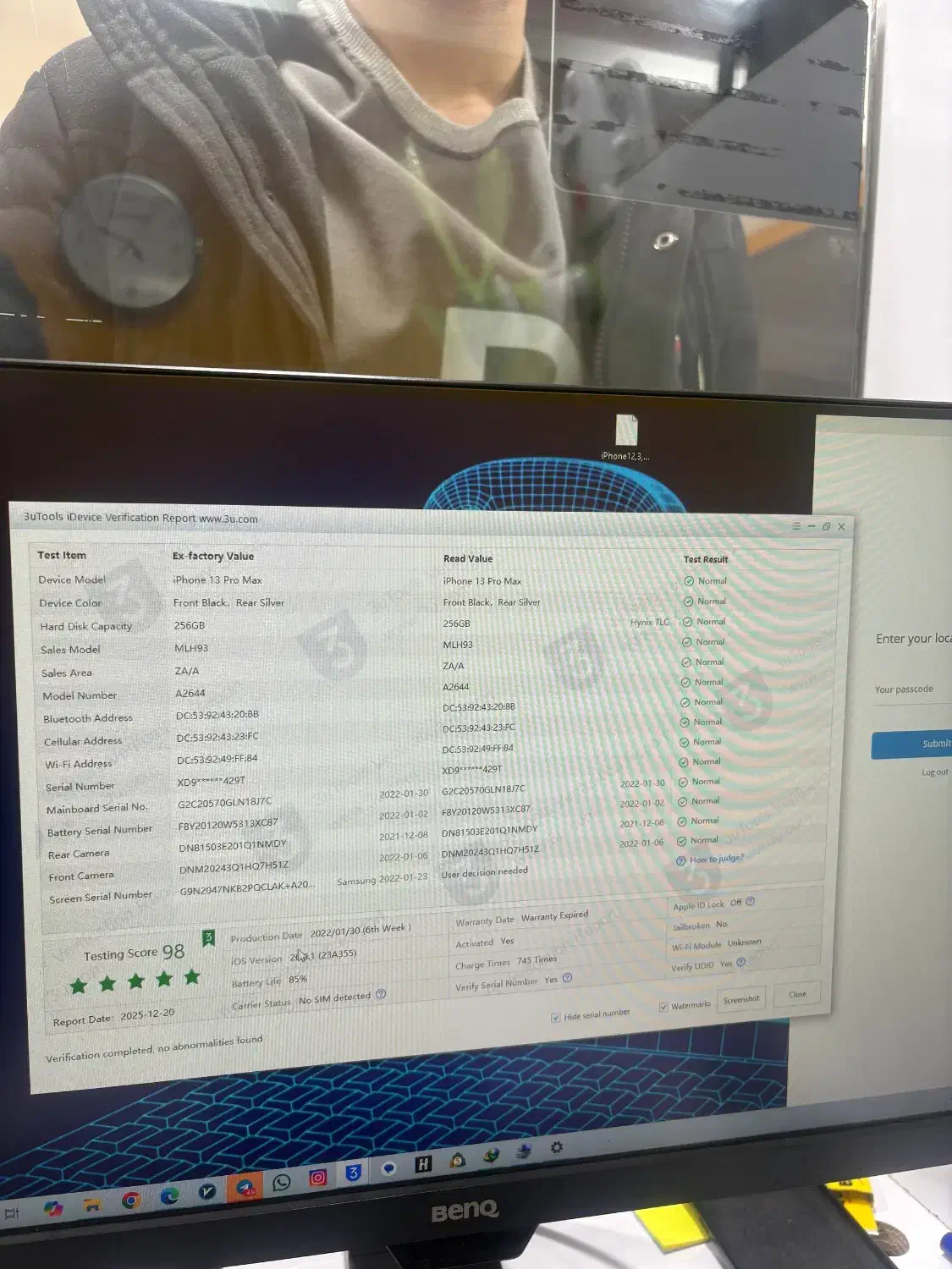 Iphone 13pro max256 zaa باتری 85 فابریک|موبایل|کرمانشاه, |دیوار