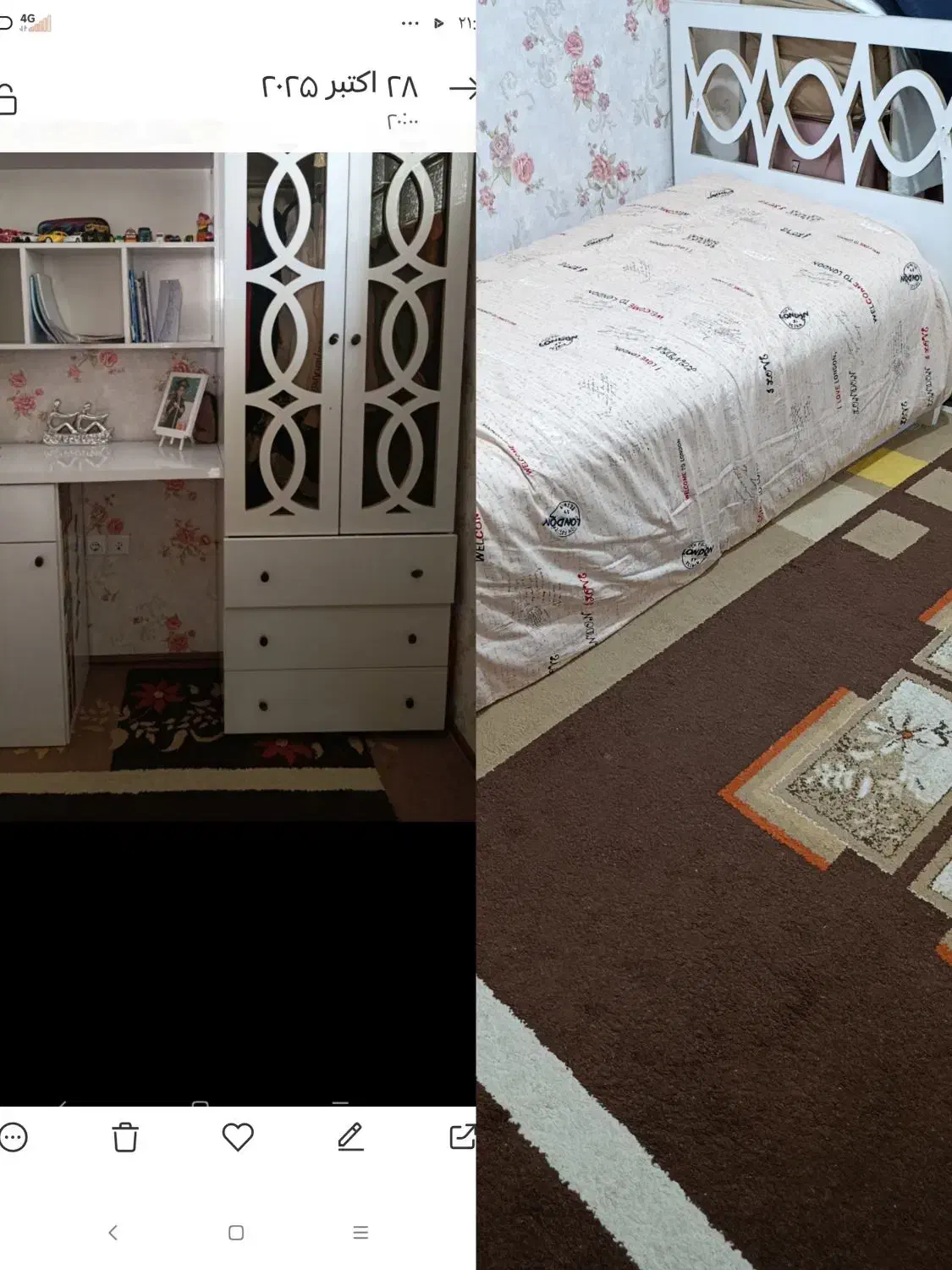 سرویس خواب نوجوان|تخت و سرویس خواب|مشهد, زمرد|دیوار