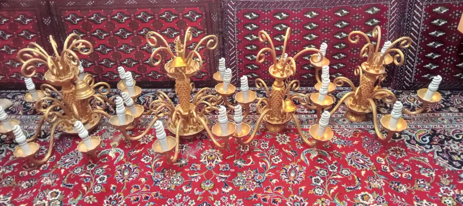۴عددلوستر شیشه ای رنگ شده|لوستر و چراغ آویز|ملایر, |دیوار