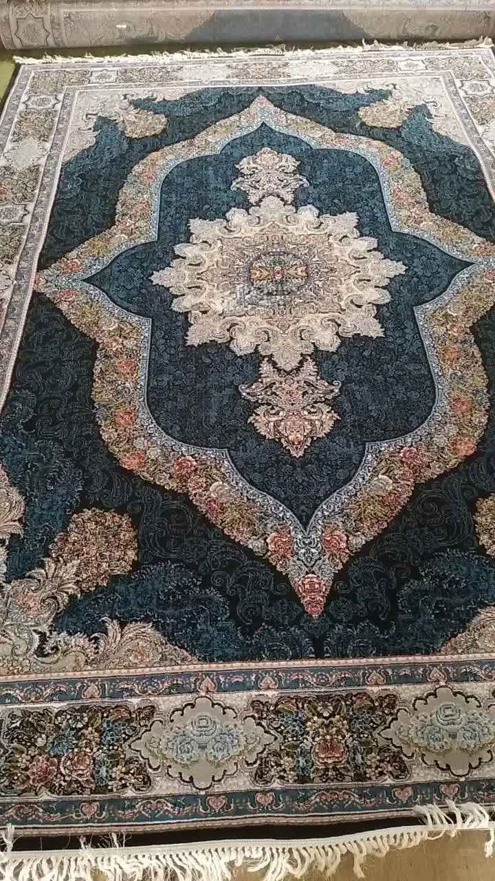 ۲ تخته فرش سرمهای ۹ متری|فرش|آران و بیدگل, |دیوار