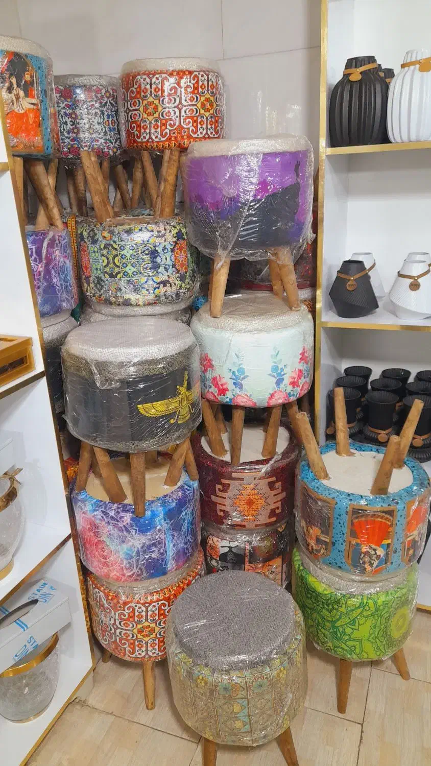 پاف های پایه چوب شیک اک|صندلی و نیمکت|قم, شهرک فاطمیه|دیوار