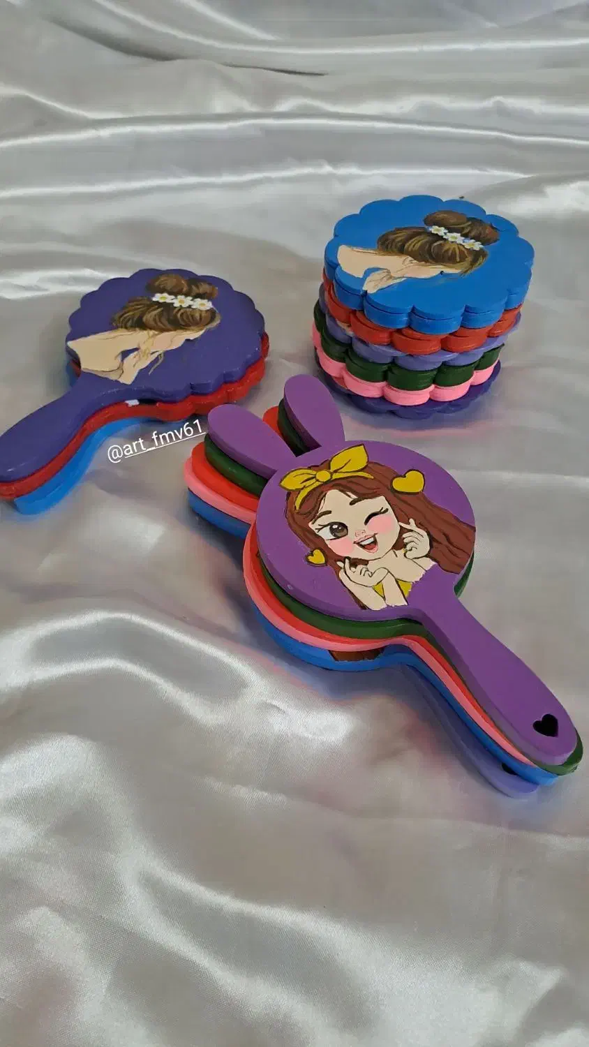 آینه های دستی و جیبی چوبی|صنایع دستی و سایر لوازم تزئینی|رودسر, |دیوار