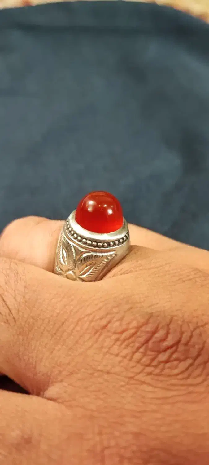 انگشتر عقیق دست ساز رکاب استاد بصیری|جواهرات|کاشان, باغ فین|دیوار