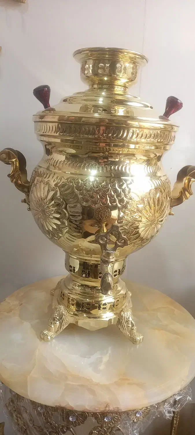 تولید و پخش سماور برنجی زغالی ۱۰ لیتری|صنایع دستی و سایر لوازم تزئینی|رباط‌کریم, شترخوار|دیوار