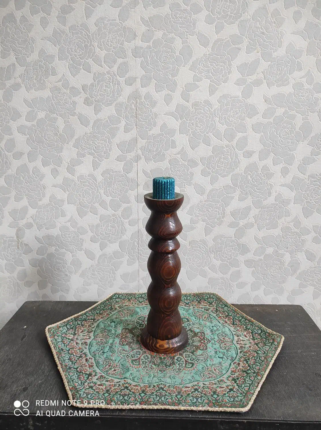 ۵ عدد جاشمعی چوبی خراطی شده با پایه کیک|صنایع دستی و سایر لوازم تزئینی|رودسر, |دیوار