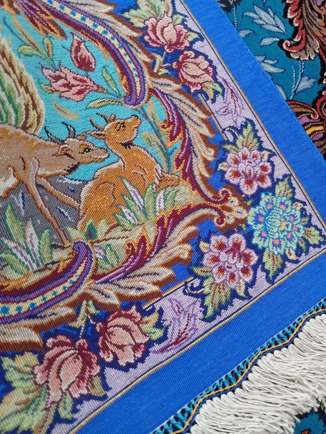 فرش دستبافت ذرع و نیم تمام ابریشم قم|فرش|تهران, جنت‌آباد مرکزی|دیوار