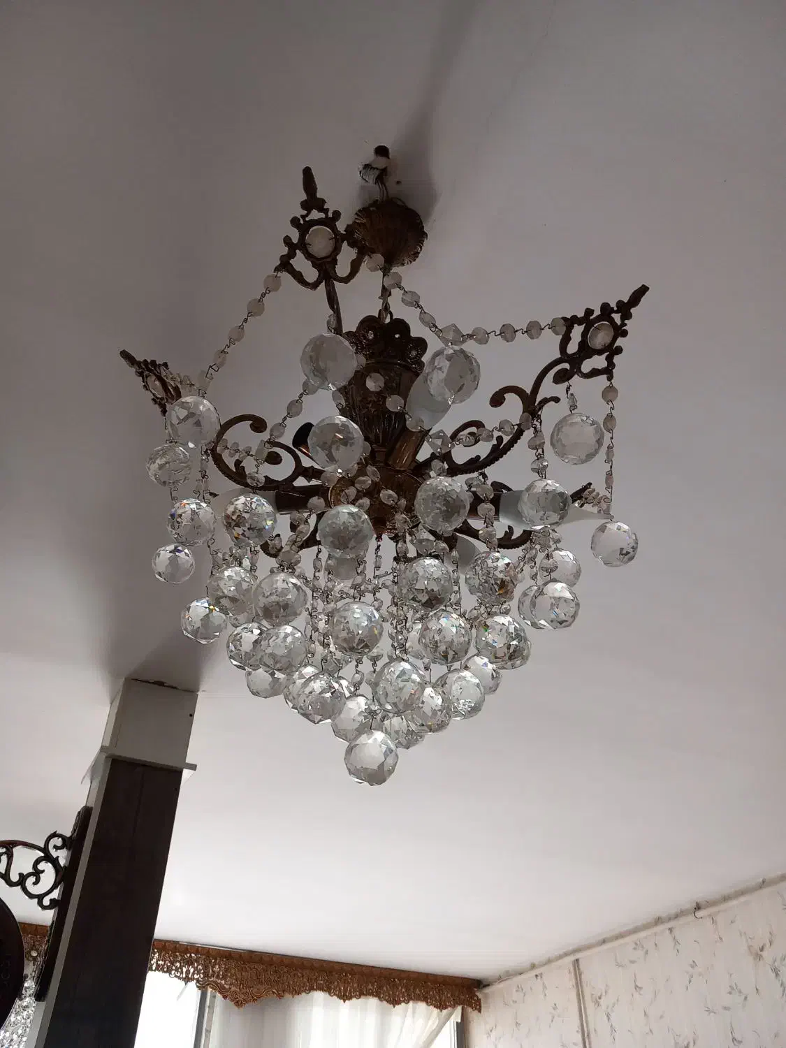 دوعدد لوستر برنز سنگین نونو باکریستال المانی|لوستر و چراغ آویز|نظرآباد, نظرآباد|دیوار