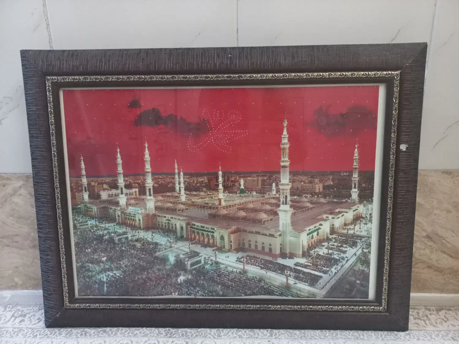 تابلو قاب عکس مکه مکرمه و مدینه چراغ دار شیک|تابلو، نقاشی، عکس|قم, امامزاده ابراهیم|دیوار