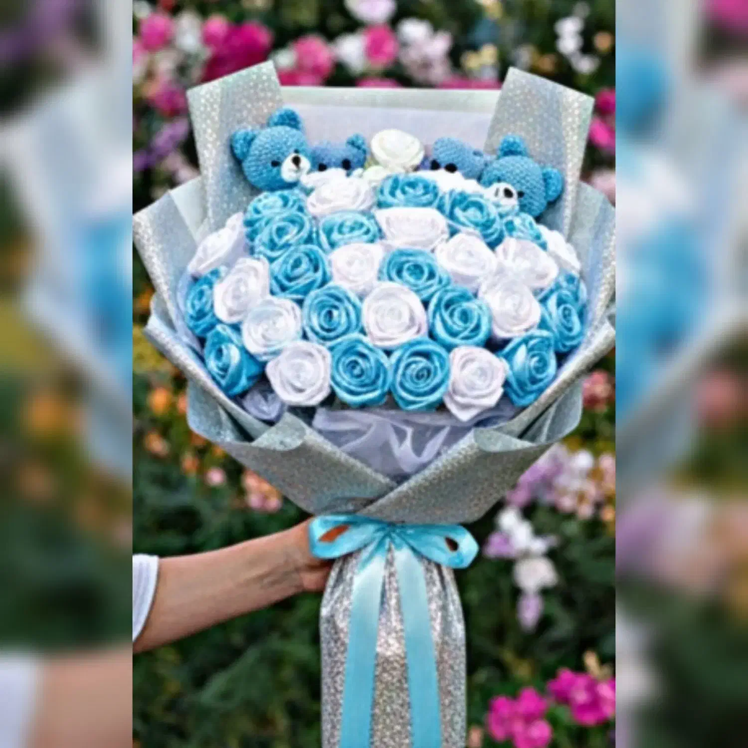 دستگل عروسک بافتنی وگل جاودان|گل مصنوعی|اصفهان, مارچین|دیوار