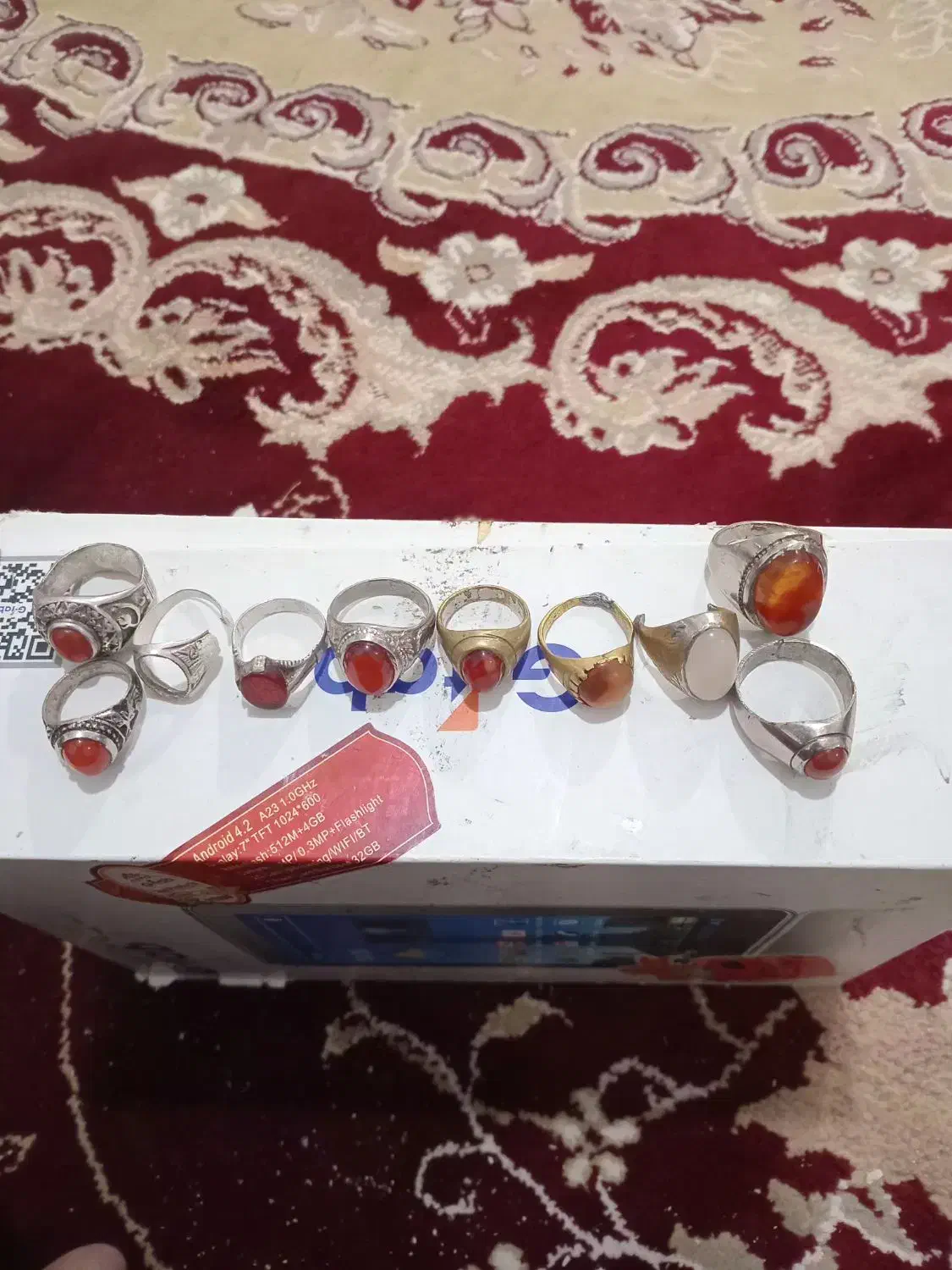 انگشترهای نقره و قدیمی و تسبیح ها شاه مقصود|کلکسیون اشیاء عتیقه|گل تپه, |دیوار