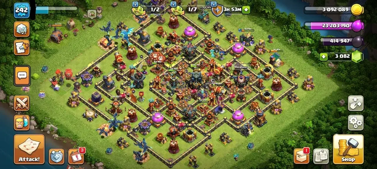 اکانت کلش لول 242 دیوار مکس و اسکین|کنسول، بازی ویدئویی و آنلاین|کاشمر, |دیوار