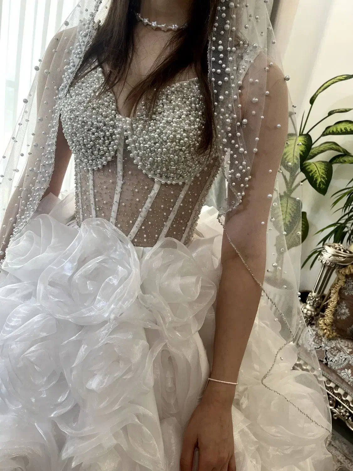 لباس عروس به همراه تور عروس|لباس|آمل, |دیوار