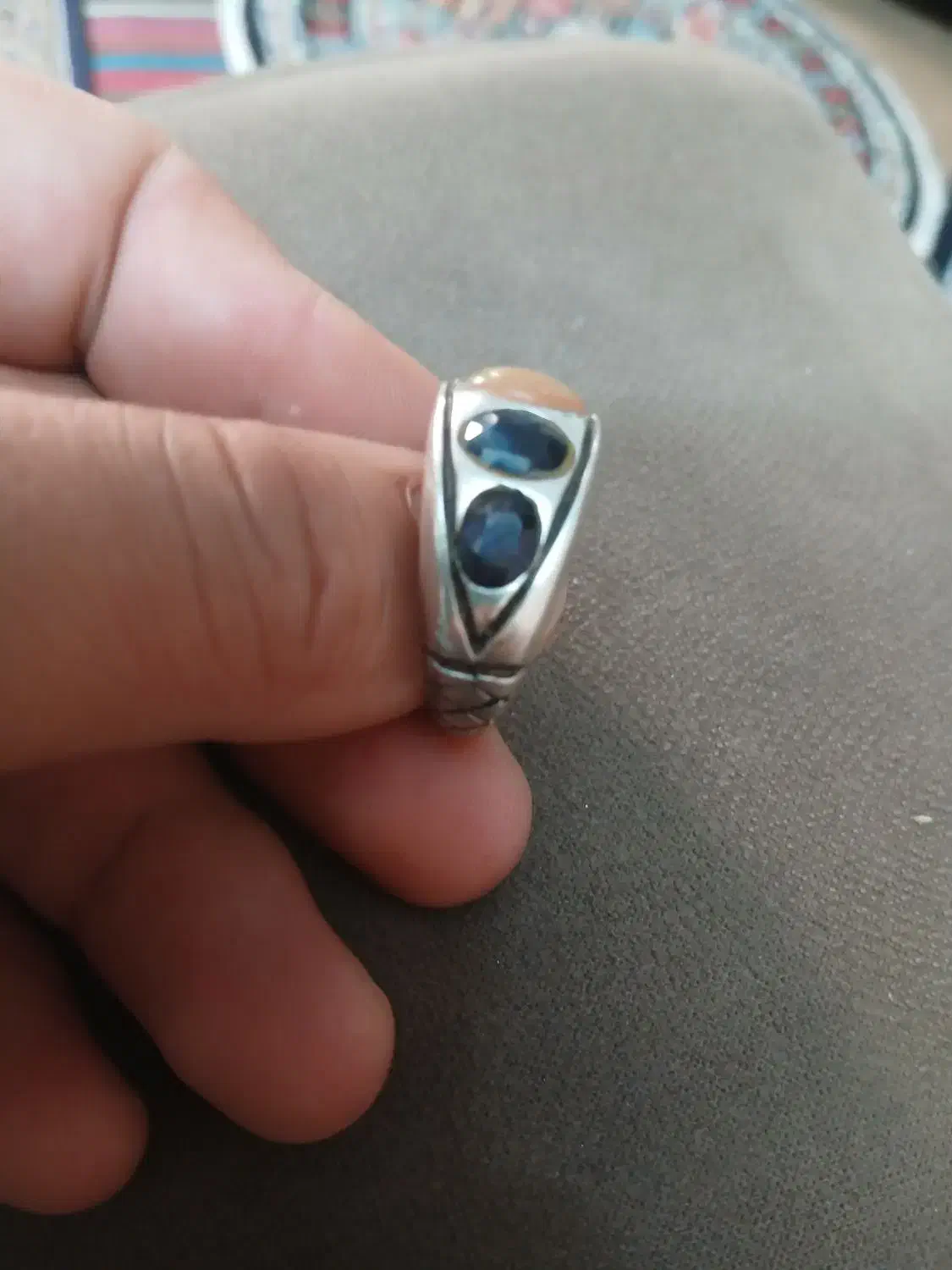 انگشتر نقره ۵ جواهر|جواهرات|اردبیل, |دیوار