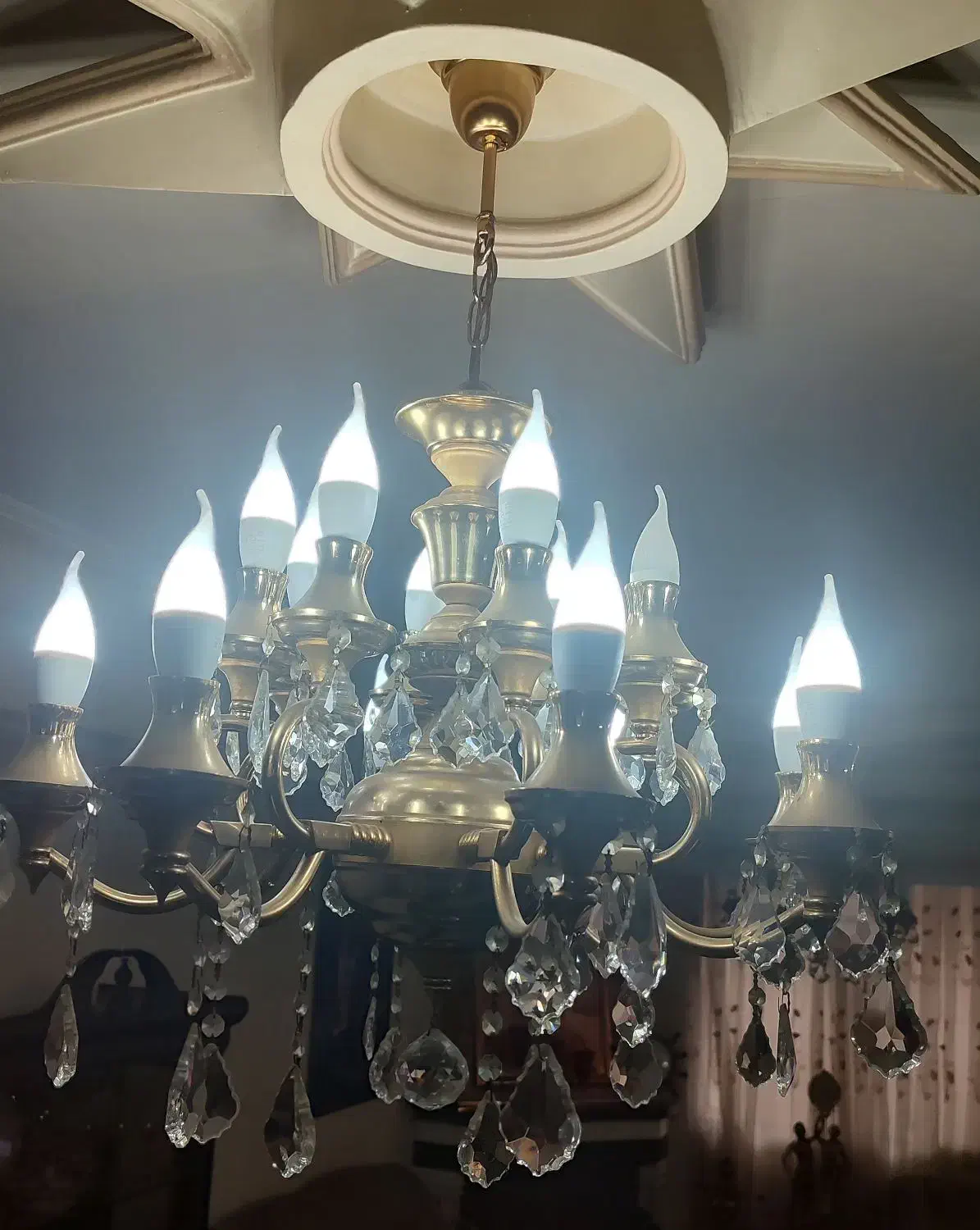 لوستر برنجی 16 شاخه|لوستر و چراغ آویز|تهران, مشیریه|دیوار