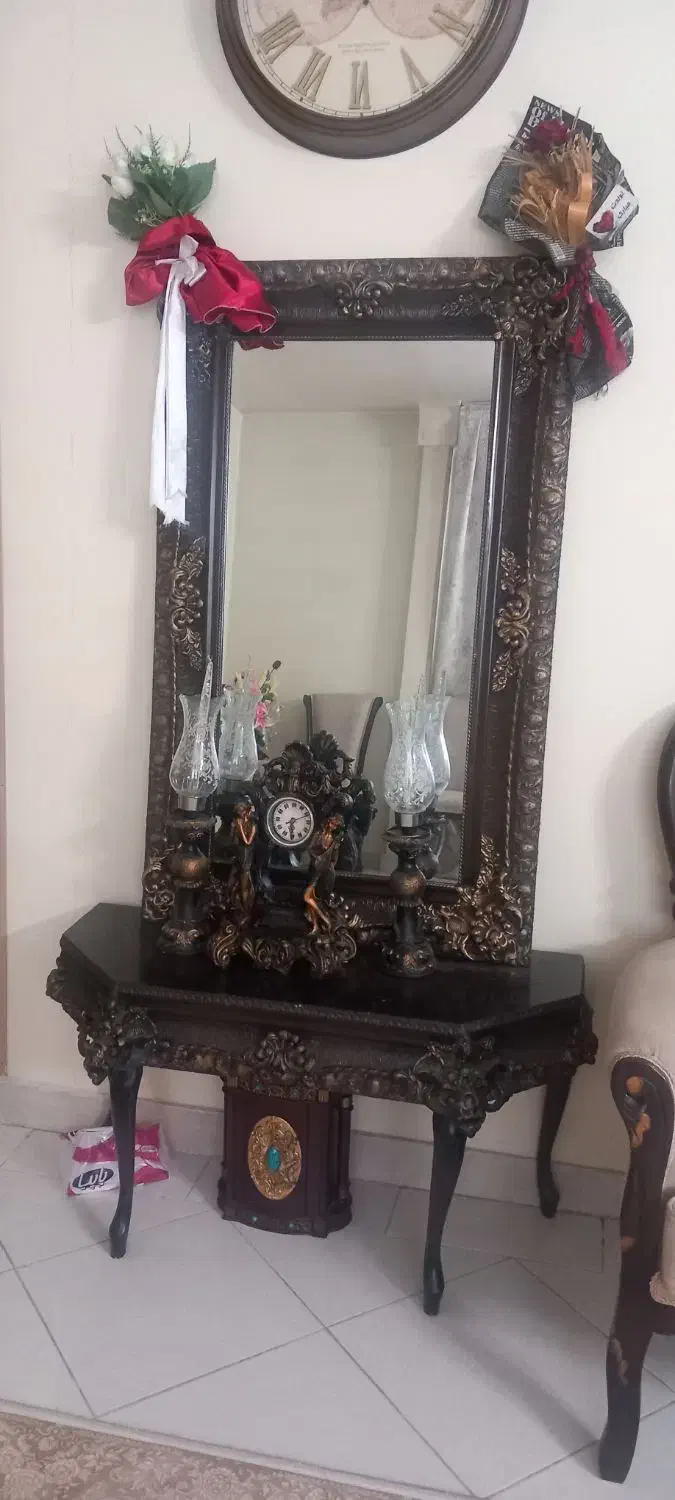 آینه شمعدان جنس چوب|آینه|اراک, |دیوار