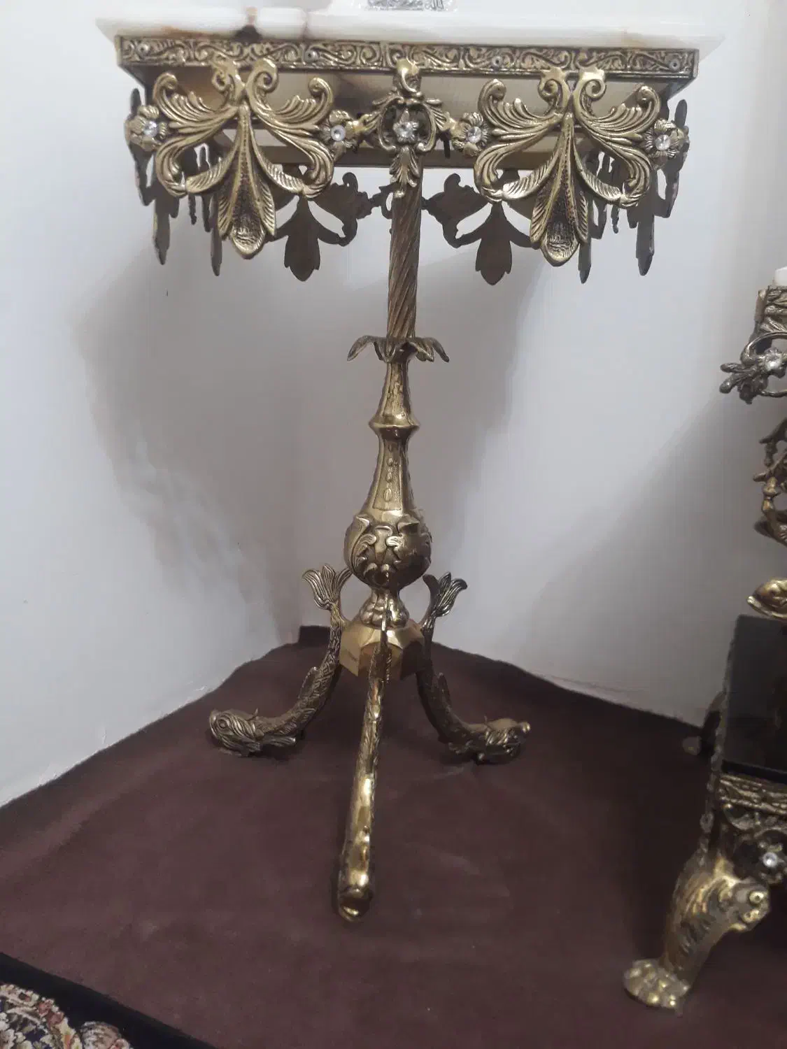 میز برنز طرح گل|میز تلفن|سلماس, |دیوار