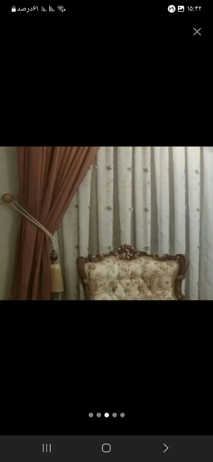 پرده فلت ۴ متری با چوب پرده و گل میخ سالم|پرده، رانر، رومیزی|کرمانشاه, |دیوار