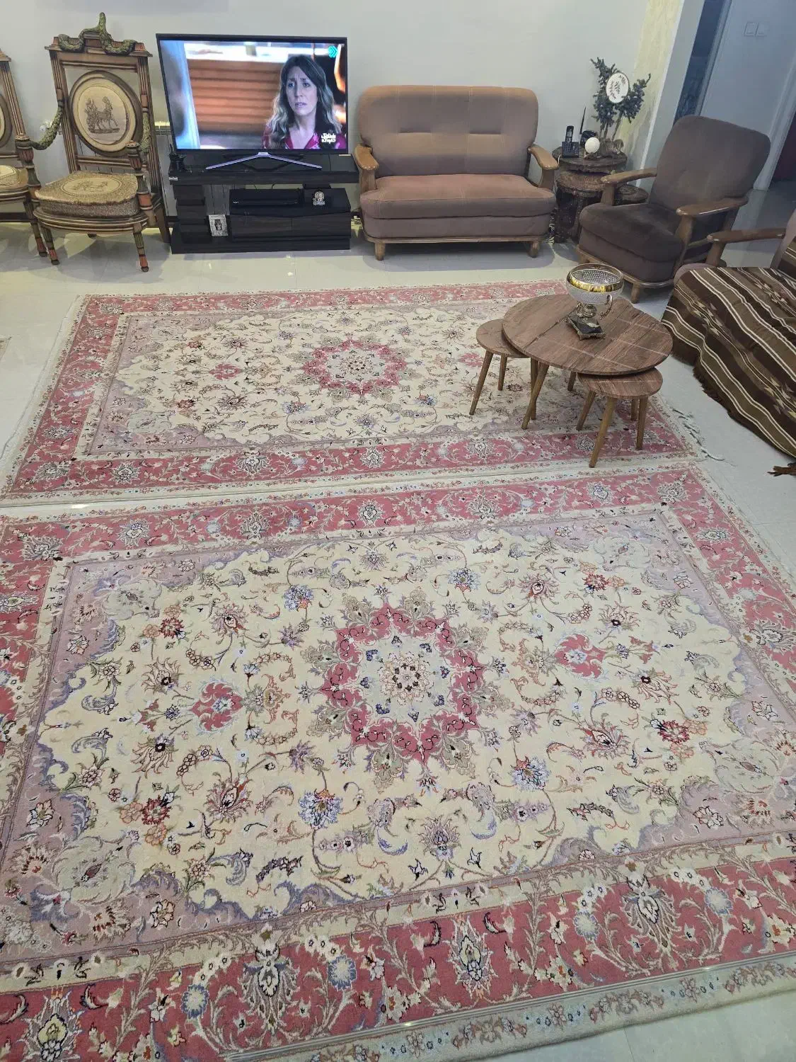 فرش دستباف گل ابریشم طرح علیای تبریز (جفت ۶متری)|فرش|تهران, آرارات|دیوار