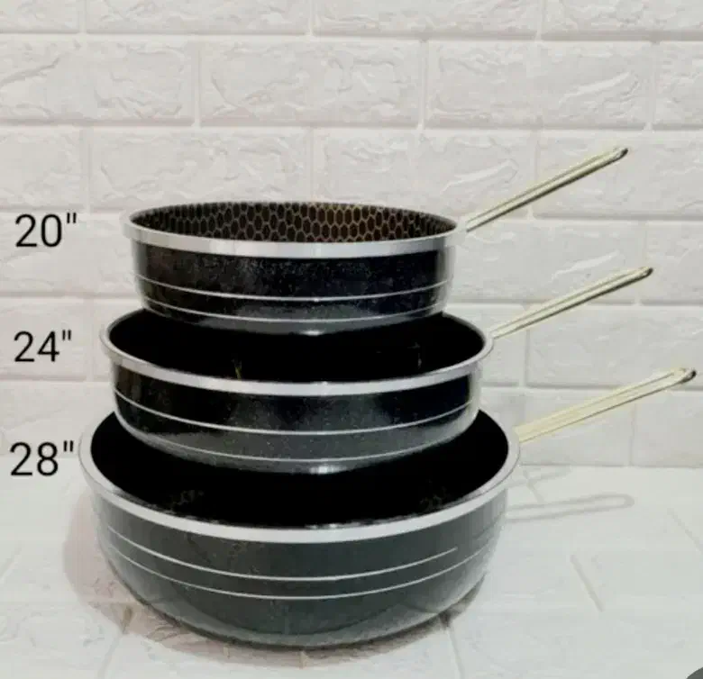 ماهیتابه سه تایی لبه چدن داخل زنبوری(فردوس کالا)|ظروف پختوپز|گرگان, |دیوار