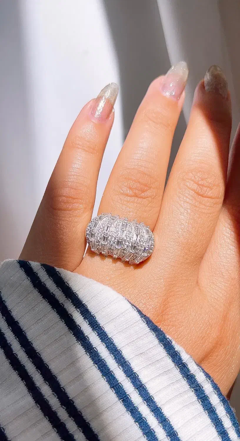 انگشتر جواهر تمام نقره مدل پرنس عین طلا لوکس|بدلیجات|تبریز, |دیوار