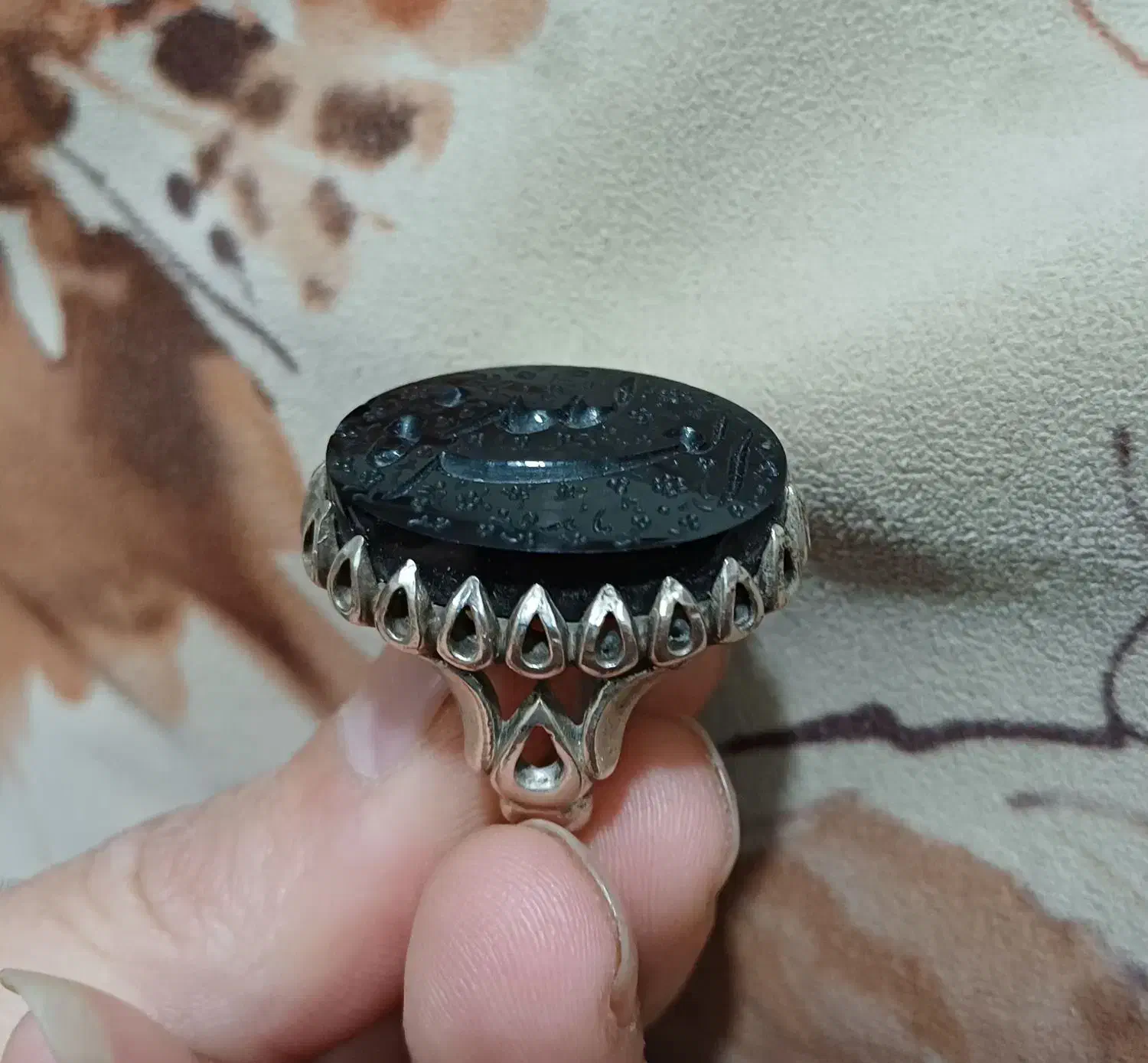 انگشتر و دستبند نقره با سنگ عقیق ،فیروزه و شرف شمس|جواهرات|شیراز, کوزه گری|دیوار