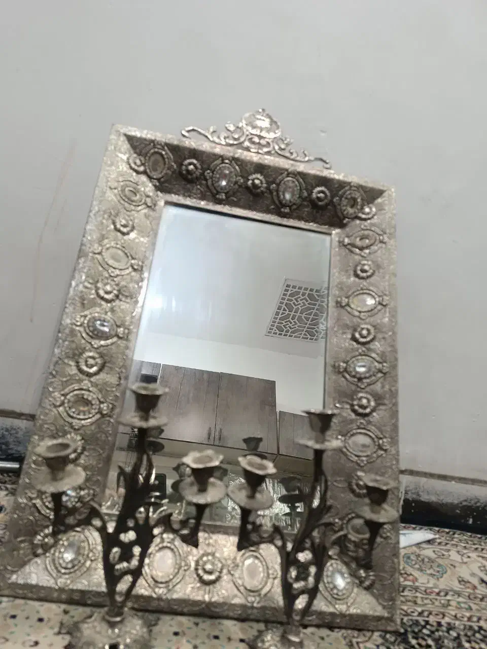 آینه و شمعدان برنزی|آینه|شیراز, گود عربان|دیوار