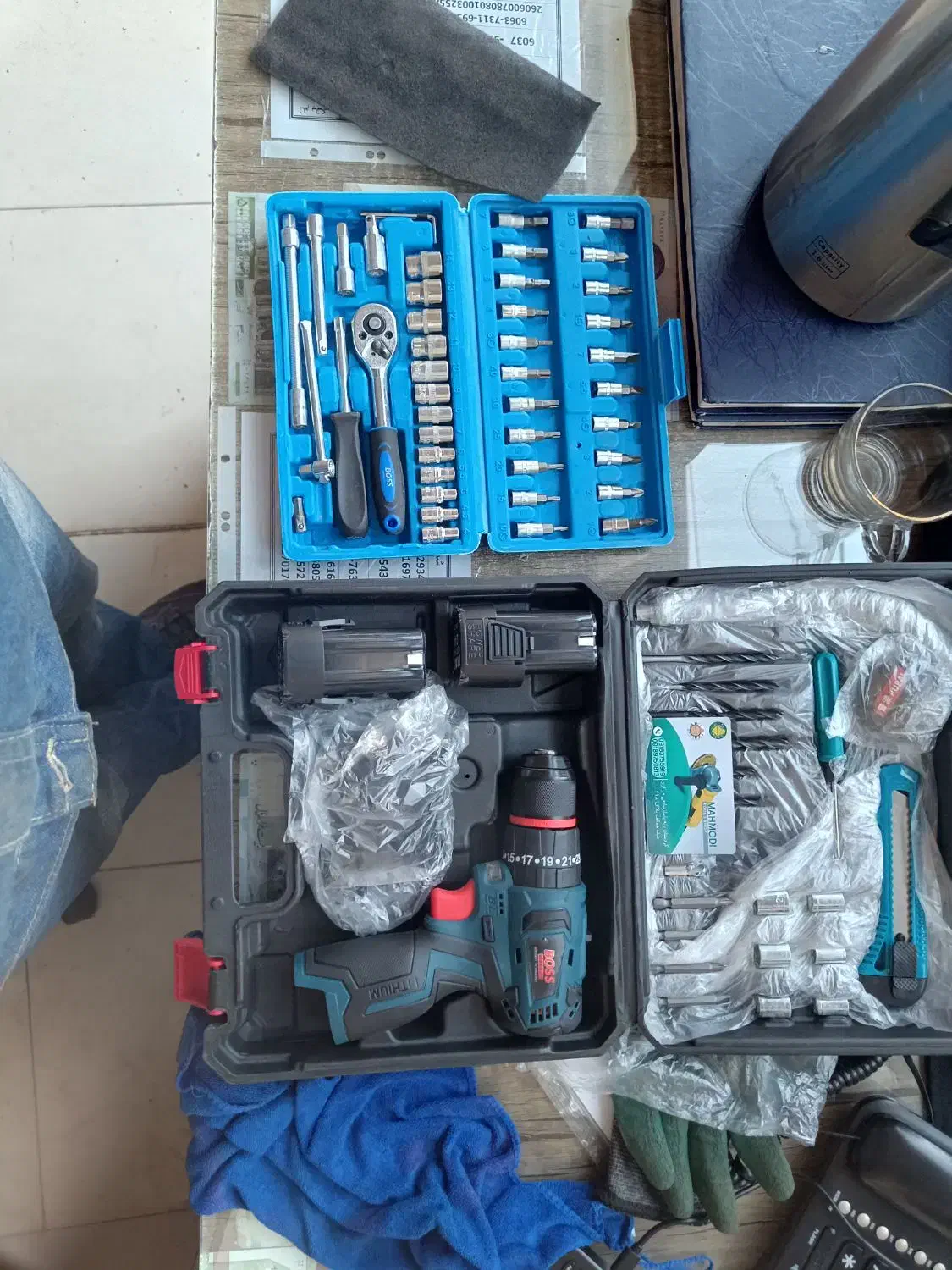 فروش دریل شارژی بوکس شارژی 46پارچه|ابزارآلات|مهاباد (آذربایجان غربی), |دیوار