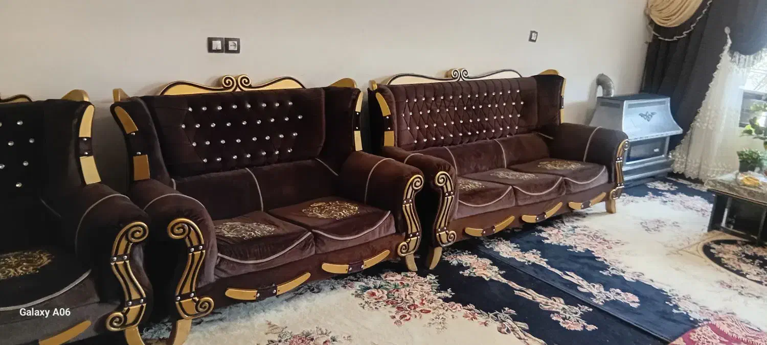 مبل هفت نفره مخمل|مبلمان خانگی و میز عسلی|شیراز, سجادیه|دیوار