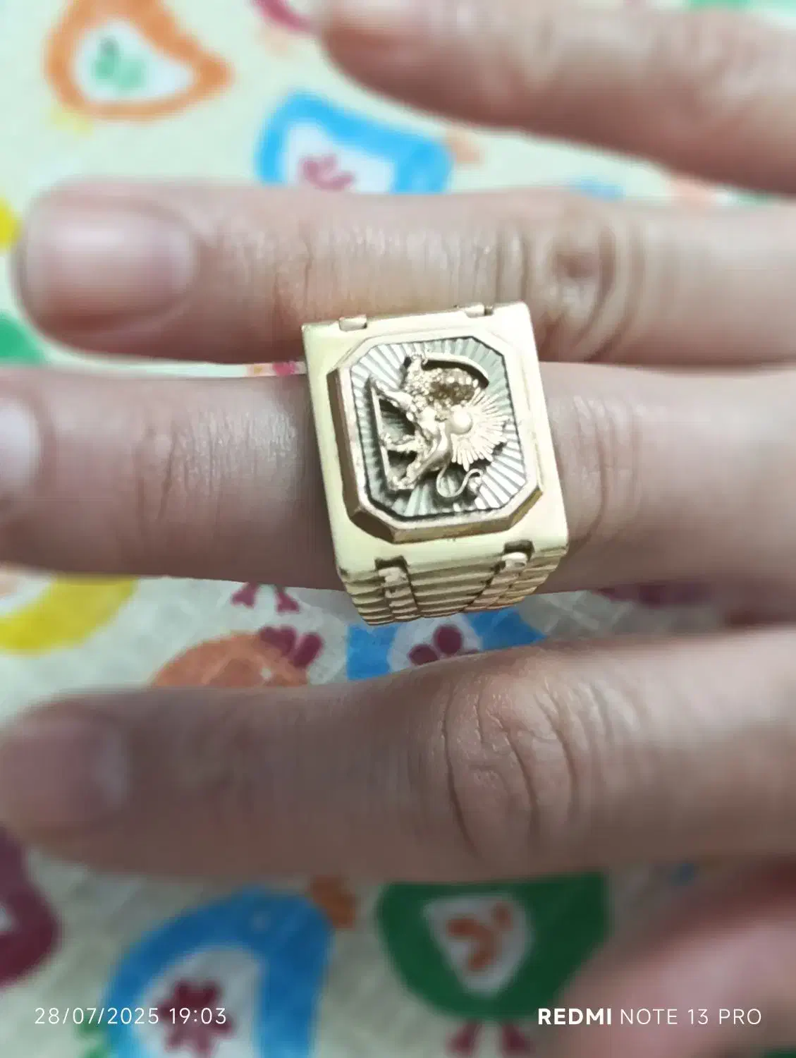 انگشتر طلا شیر و خورشید|جواهرات|بروجرد, |دیوار