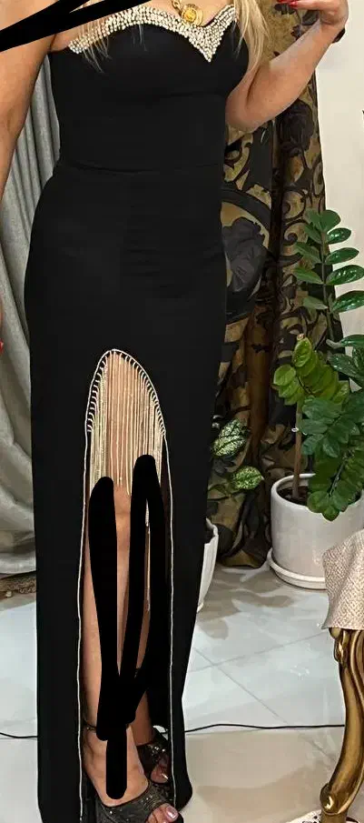 پیراهن مشکی .سایز۳۶.سنگ دوزی شده اصلا پوشیده نشده|لباس|نسیمشهر, |دیوار