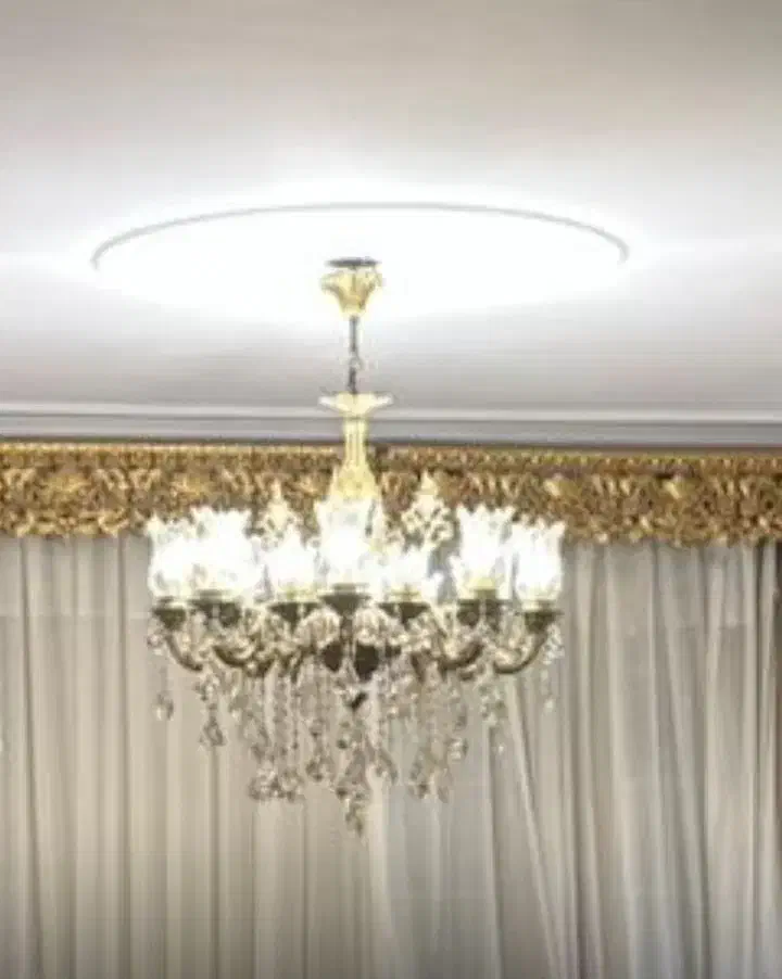 دو عدد لوستر بزرگ 16 شاخه طرح S ایتالیا برنزی لوکس|لوستر و چراغ آویز|تهران, آسمان|دیوار