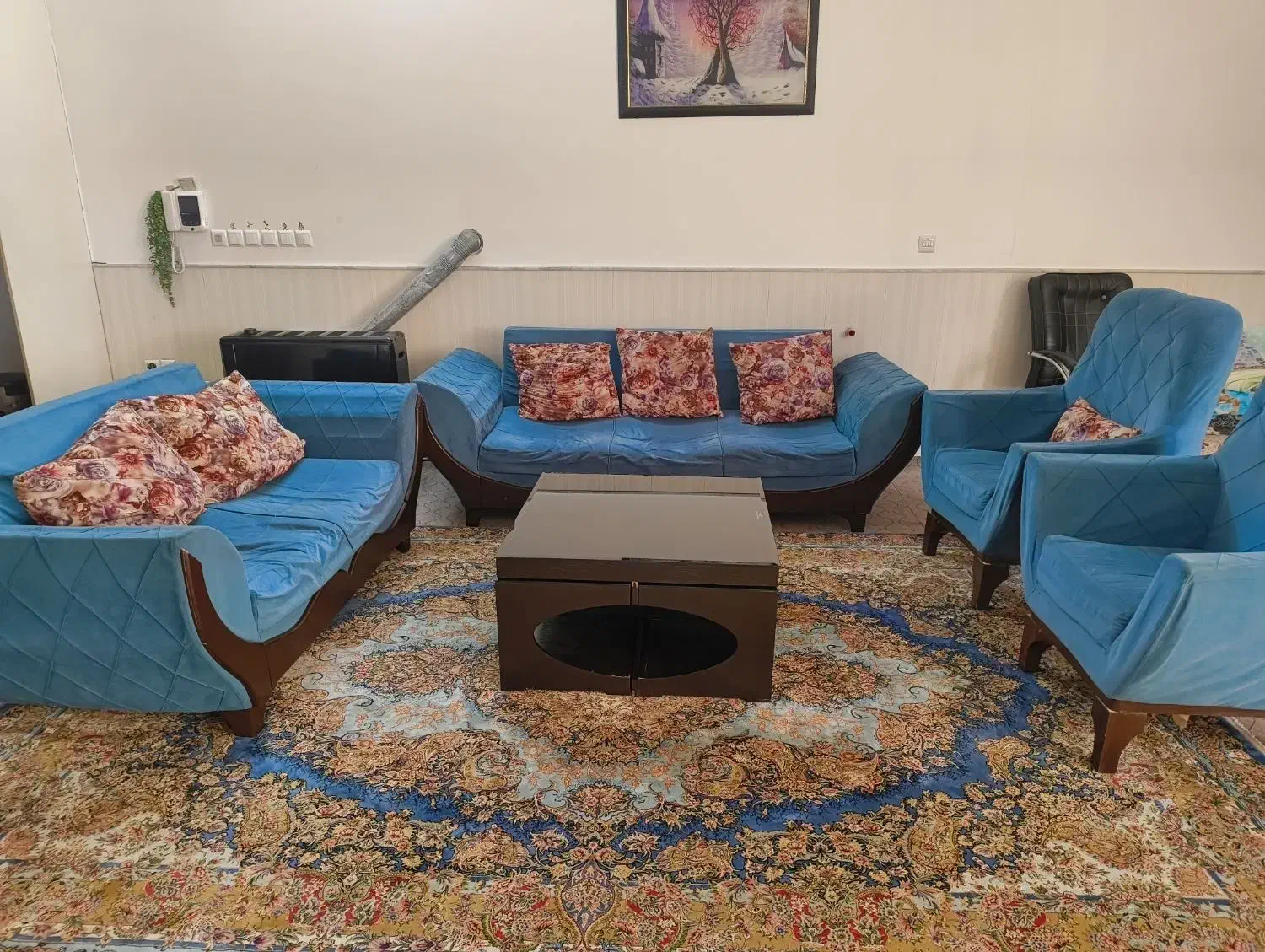 مبل ۷نفره کارکرده|مبلمان خانگی و میز عسلی|قم, شهرک مهدیه (مدرس)|دیوار