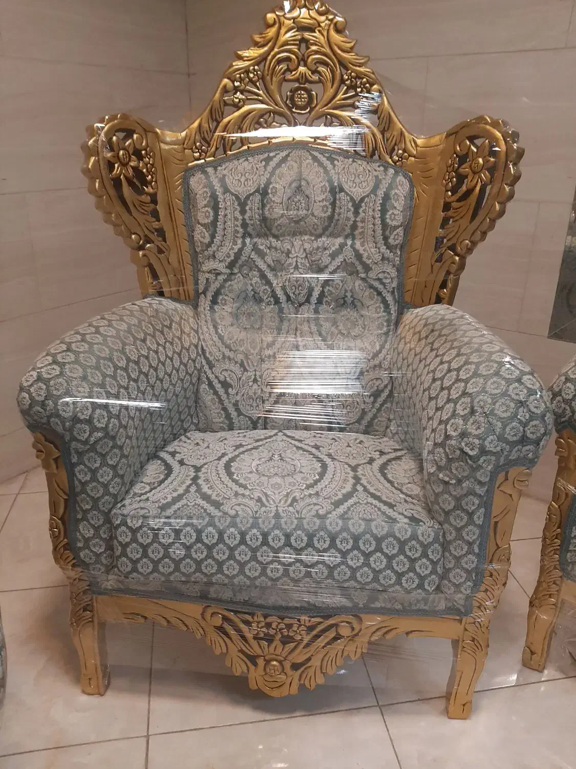 مبل سلطنتی ۹نفره مدل پادشاهی تمام راش پارچه ترک نو|مبلمان خانگی و میز عسلی|زنجان, |دیوار