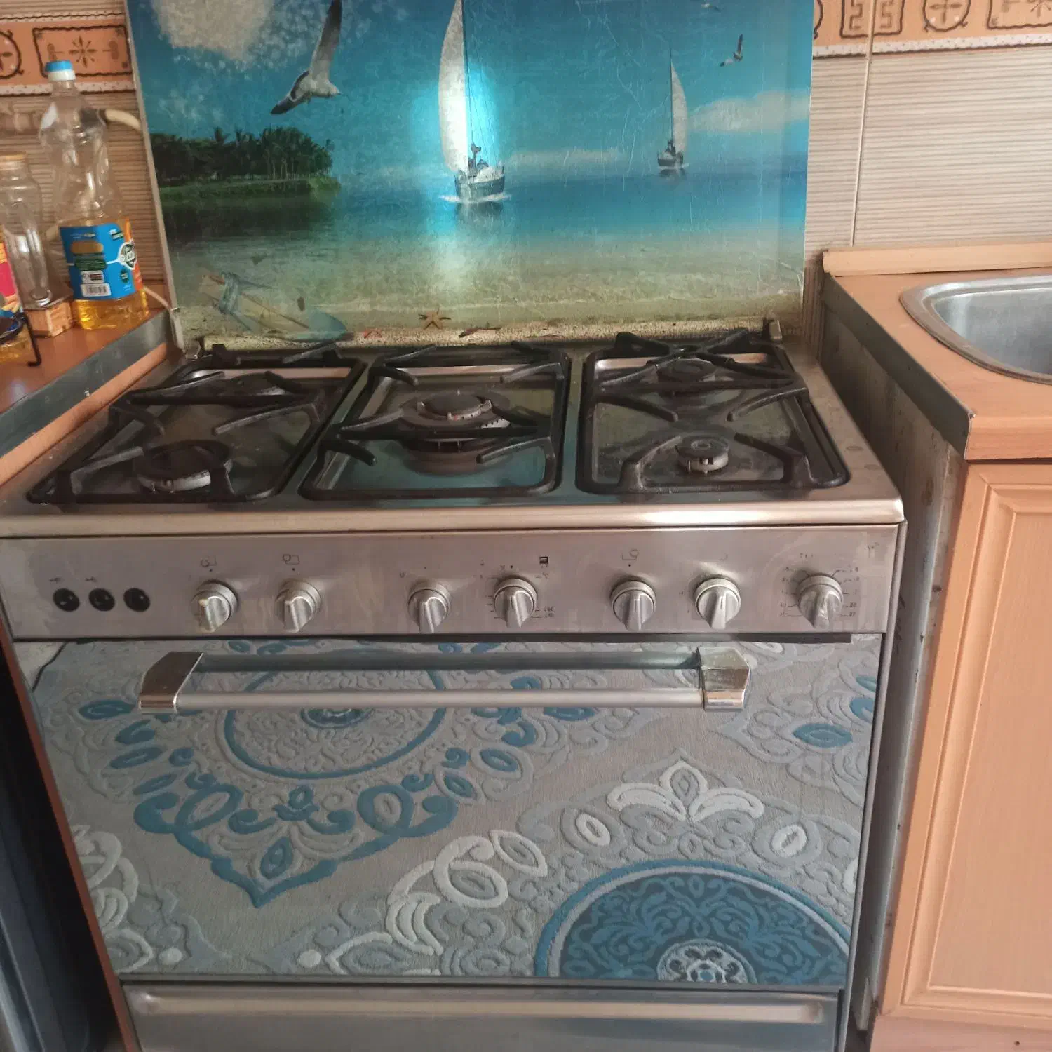 فرگاز پنج شعله با جوجه گردان برقی|اجاق گاز و لوازم برقی پختوپز|مشهد, سرافرازان|دیوار