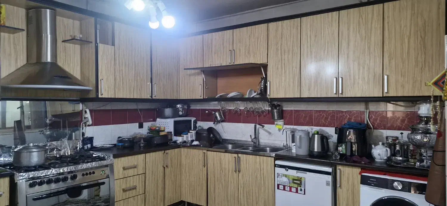 کابینت ام دی اف ۸ متر|آب‌چکان و نظم‌دهنده ظروف|اسلام‌شهر, شهرک قائمیه|دیوار