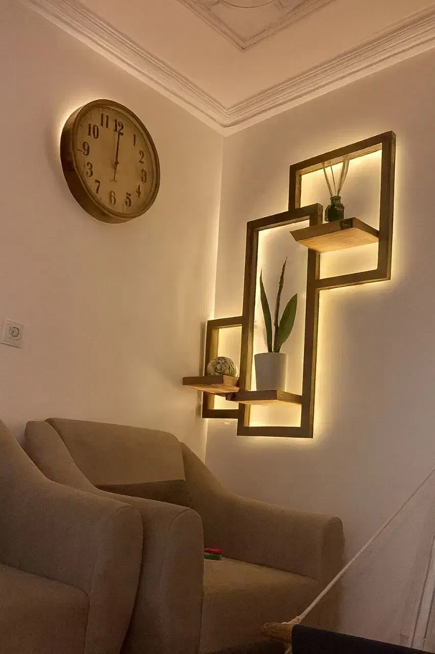 شلف های هدلایتی ماه دکور|کتابخانه، شلف، قفسه‌های دیواری|رشت, استادسرا|دیوار