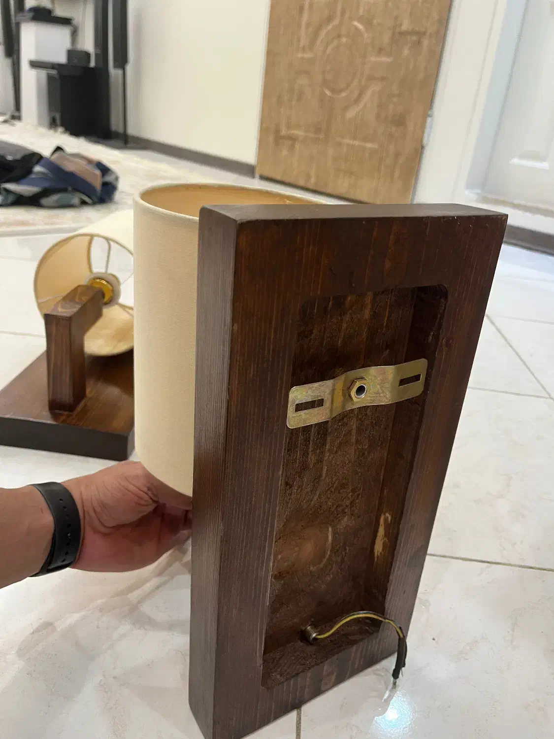 یک جفت دیوارکوب چوبی درحد آک|لوستر و چراغ آویز|تهران, ائمه اطهار|دیوار