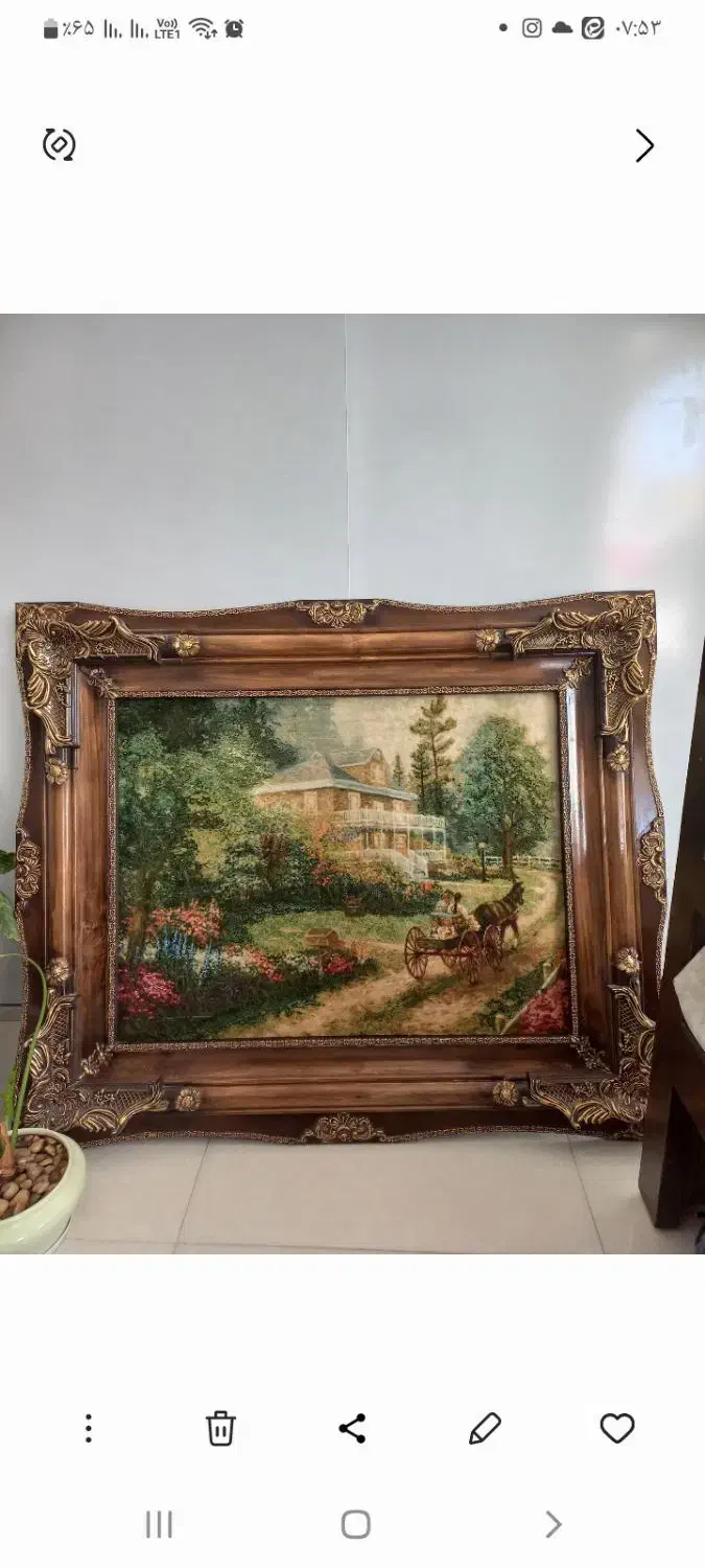 تابلو فرش دست بافت کرک و ابریشم|تابلو فرش|اراک, |دیوار