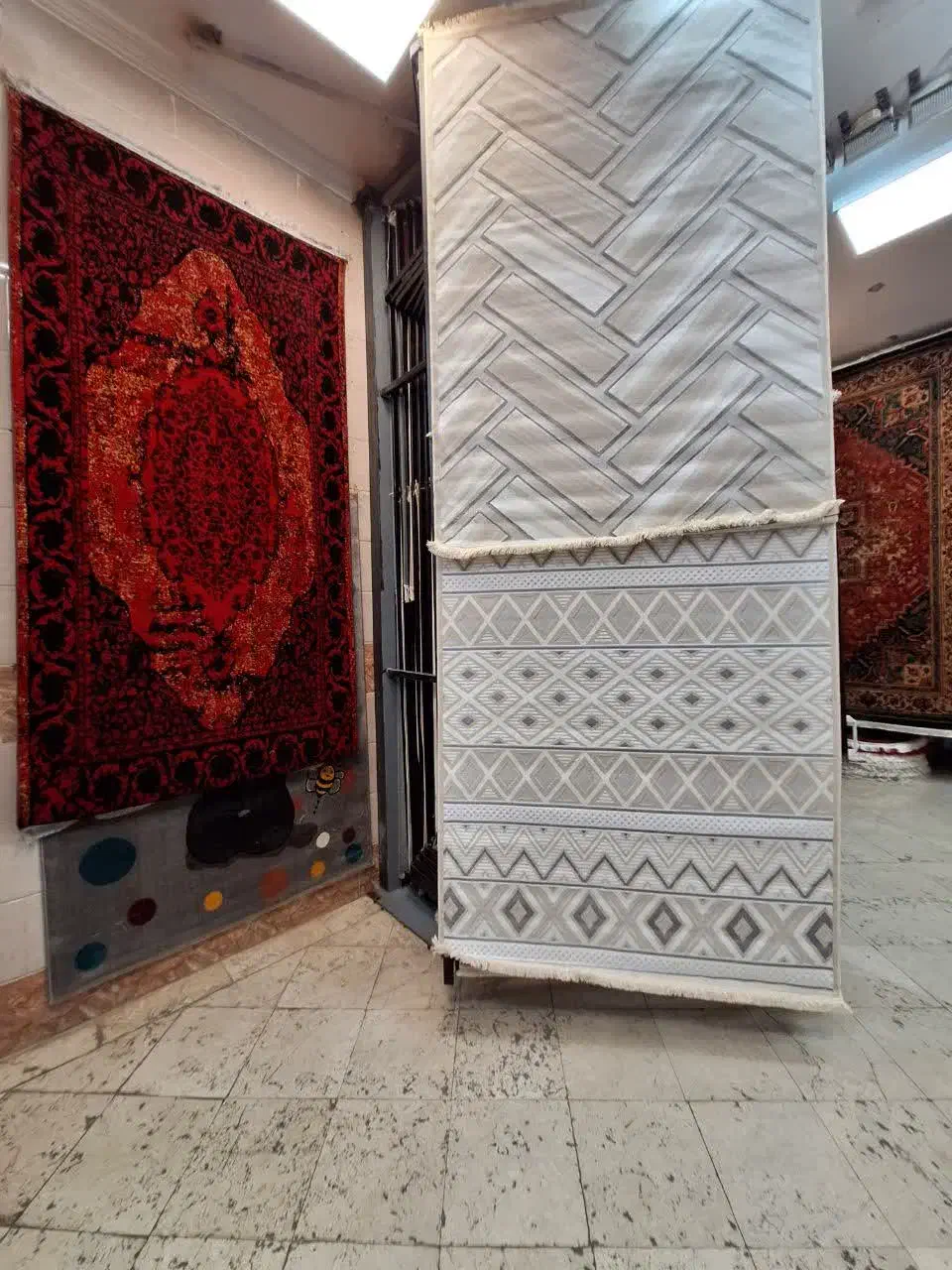 قالیچه برجسته ترک کنفی فوق لاکچری نقره ای ماتا|فرش|مشهد, امیر المومنین|دیوار