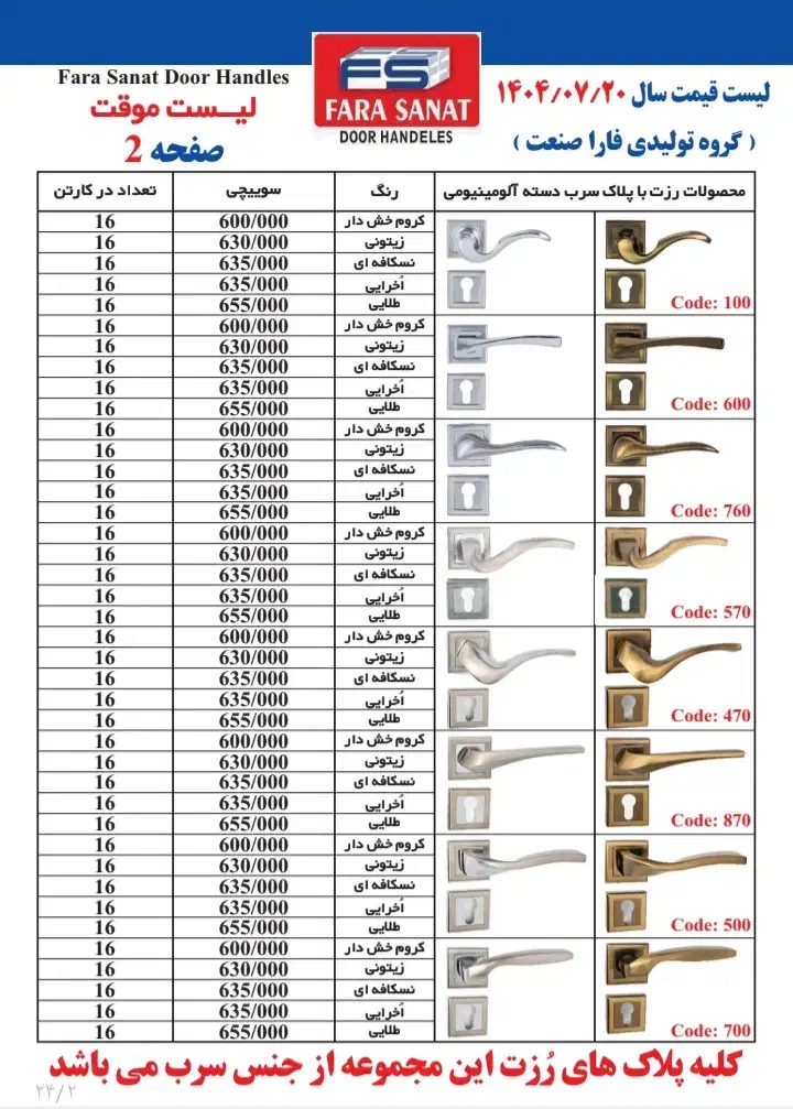 راهنمای خریددستگیره فاراصنعت درب چوبی اتاقی ضدسرقت|مصالح و تجهیزات ساختمان|قم, خداکرم|دیوار