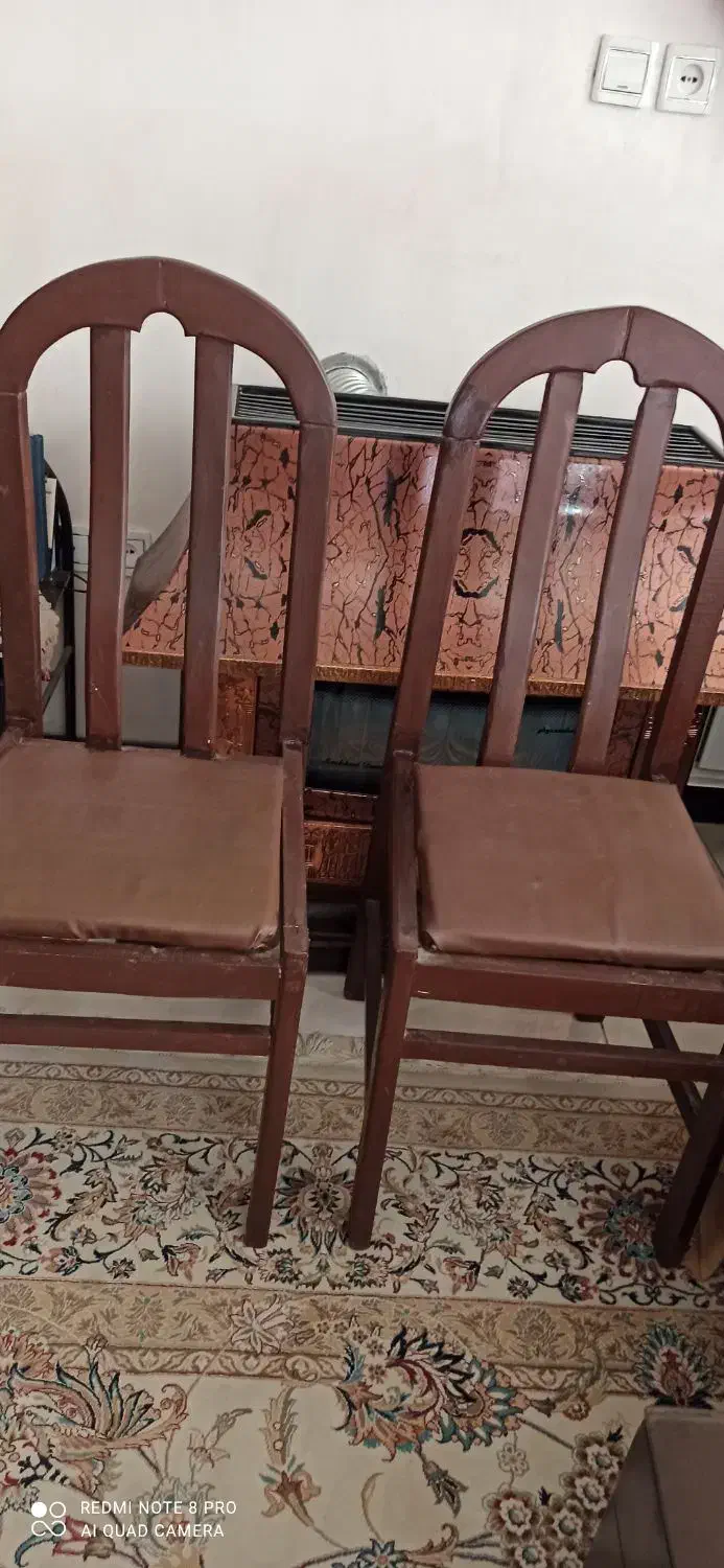 صندلی چوبی جفت|صندلی و نیمکت|اصفهان, سروستان|دیوار