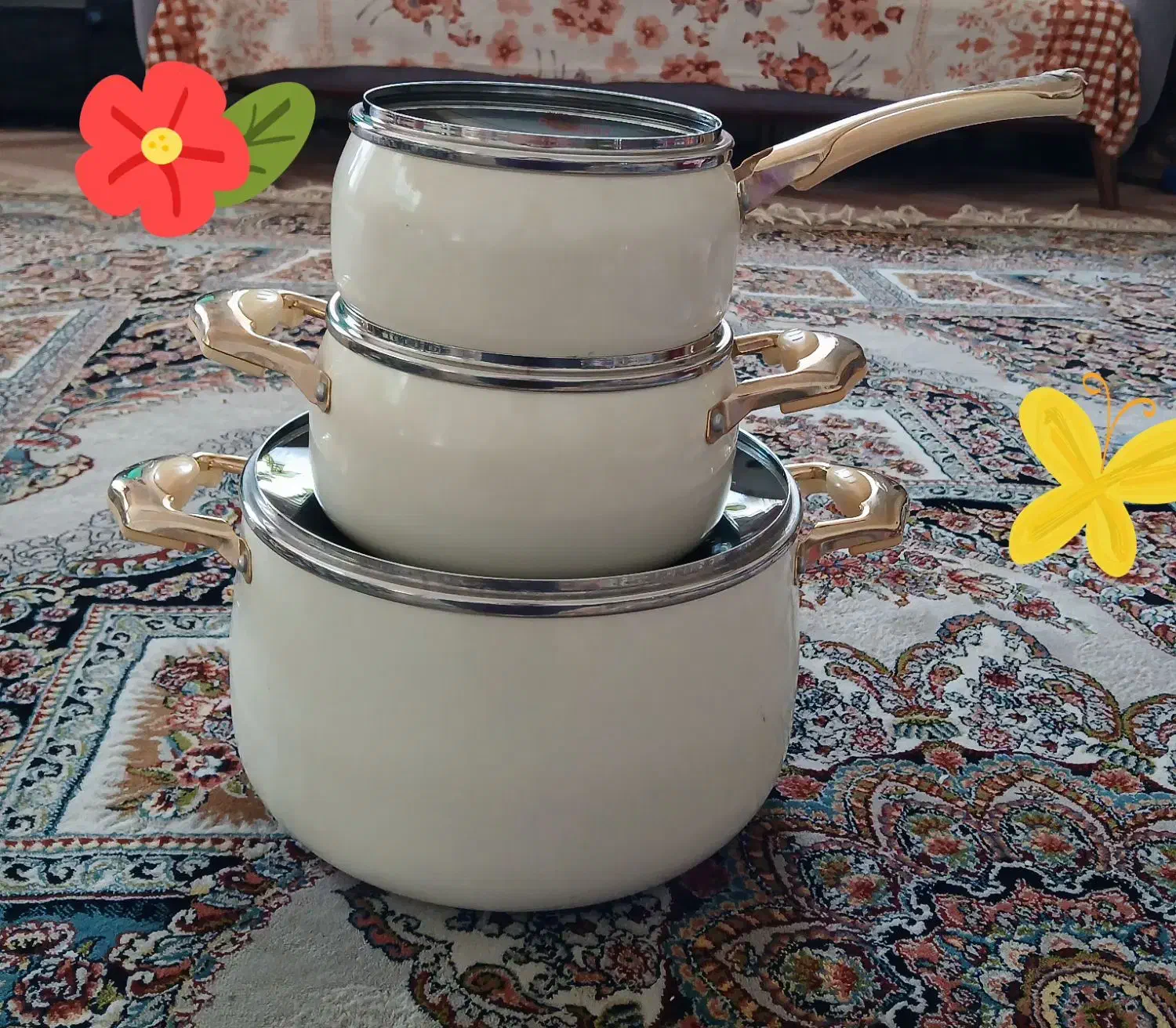 دو عدد سرویس قابلمه تفلون کاملا نو و بدون استفاده|ظروف پختوپز|یزد, |دیوار