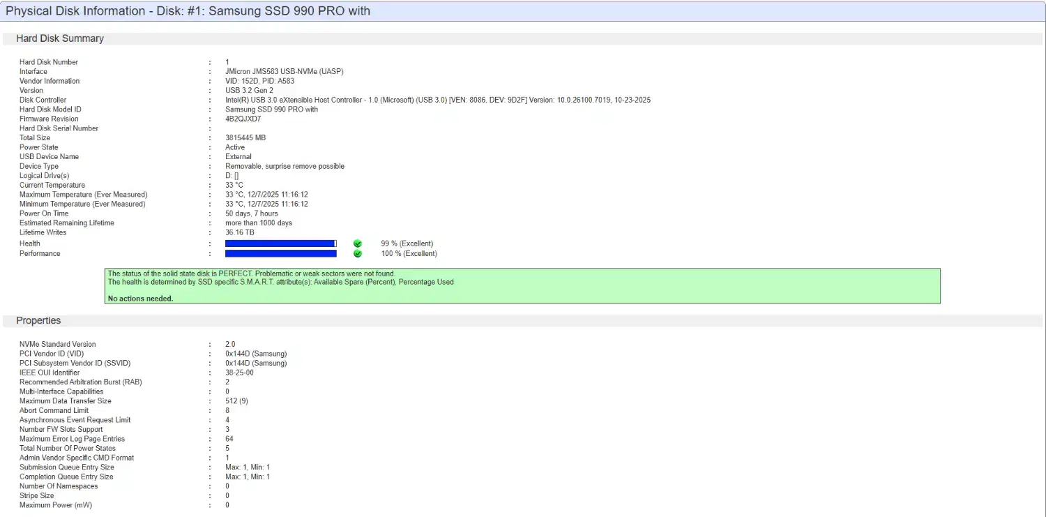 هارد سامسونگ ۹۹۰ پرو|قطعات و لوازم جانبی رایانه|تهران, دریا|دیوار