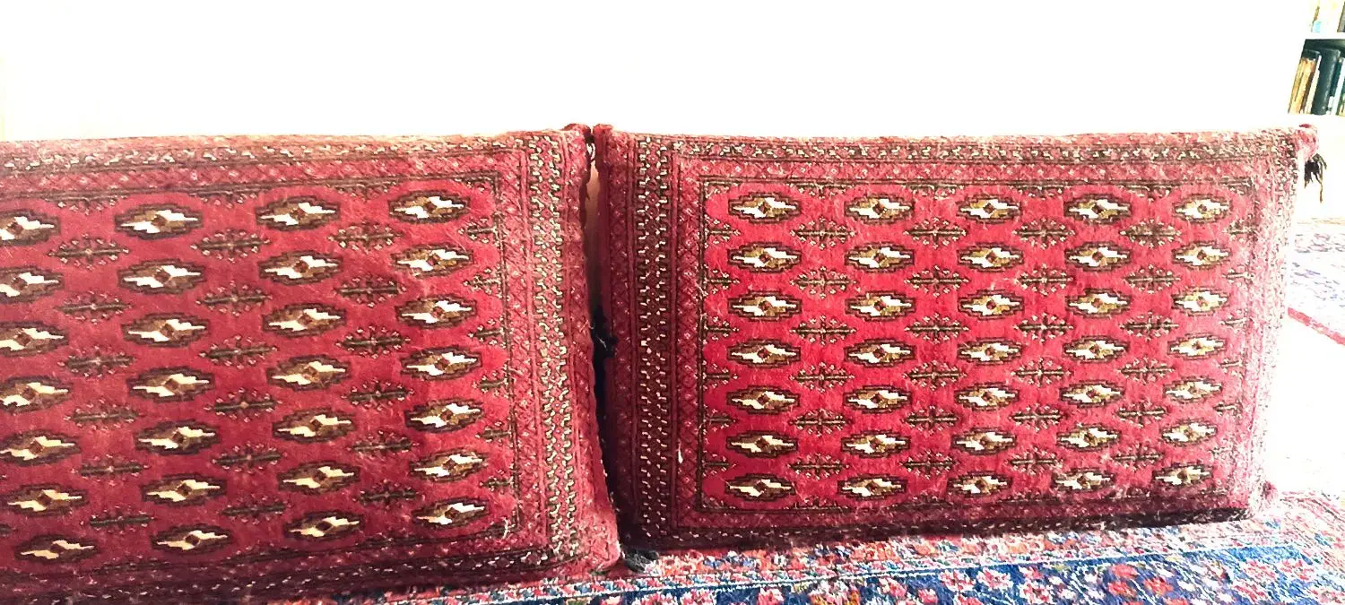 پشتی قالیچه ای مخده  دست‌باف|پشتی|اصفهان, نقش جهان|دیوار