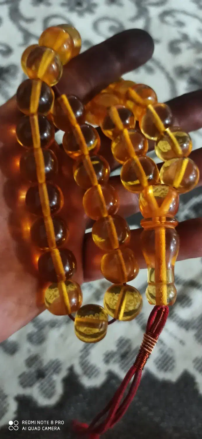 تسبیح سندلوس عسلی شمش درجه یک گرید a|جواهرات|خرم‌آباد, |دیوار