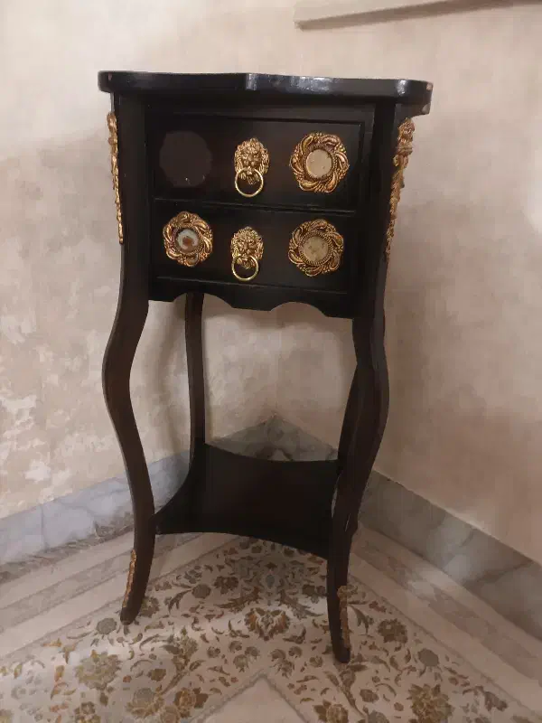 میز تلفن و ساعت چوبی ایستاده|میز تلفن|قائن, |دیوار